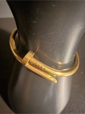 Gold-Tone Nail Bangle Bracelet